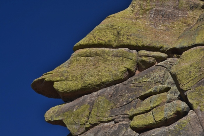 rock formations jut out over the road